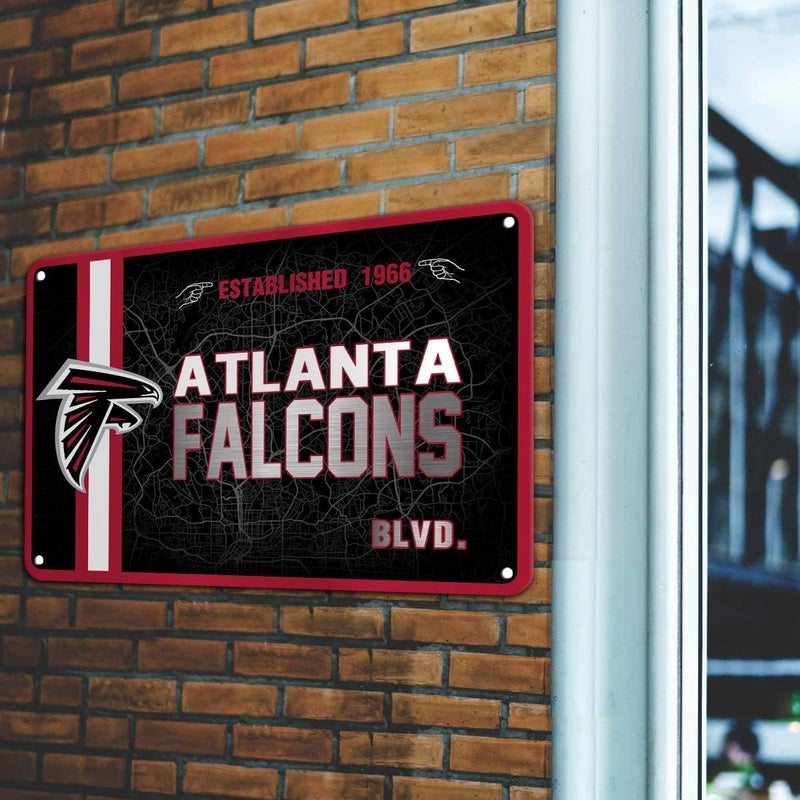 ZYJTEK Football Mancave Metal Street Sign, Red Black Design 8" x 12" Wall Decor Sign Great for Man Cave, Bed Room, Office, Home - Image 2